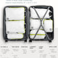 Large Compression Packing Cubes for Travel-Packing Cube Luggage Organizers 7 Piece Set for Checked Luggage-Ultralight, Expandable/Compression Bags by TRIPPED Travel Gear (White/Green) - Roamly