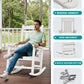 SERWALL Outdoor Rocking Chair Set of 2, HDPE Patio Rocking Chair All-Weather Porch Rocker for Balcony, Yard, White