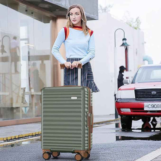 SHOWKOO Suitcase Hardside Expandable Luggage Set, Suitcase with Double Spinner Wheels TSA Lock 3 Piece Set Green (DB/TB/28in)