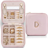 Vlando Wedding Gifts for Women, Jewelry Box, Bridal Shower Gifts, Bridesmaid Gifts for Wedding Day Bride Gifts, Personalized Jewelry Case - Letter D, Pink