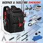 Fishing Tackle Backpack,40L Tackle Bag with 2 Rod Holders,Water-Resistant Large Storage Fishing Gear and Equipment(Black)