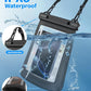 Large Waterproof Phone Pouch - [Oversized] [Floating] Water Proof Pouch for iPhone Galaxy Google and More, IPX8 Waterproof Dry Bag for Beach Vacation Belongings Clear Black