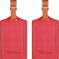 Travelambo Luggage Tags for Suitcases Faux Leather Privacy Protection 2 Pack Bag Tags Travel Accessories Essential, Cross Red