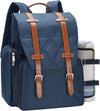 Picnic Backpack for 4 Person with Large Insulated Cooler Bag, Picnic Basket Set with Wine Pouch, Waterproof Picnic Blanket & Cutlery Set. Perfect for, Camping, Party,Wedding Gift for Couple,Blue