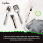 12 Pcs Camp Cooking Utensil Set & Outdoor Kitchen Gear Cookware Kit, Portable Compact Carry Case for Camping, Hiking, Travel, BBQ Grilling Stainless Steel Accessories Spoon & Fork, Navy