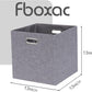 Collapsible Organization Basket Fabric Foldable Box with Handles, 13x13 Cube Storage Bins Set of 4, Thick and Heavy Duty Storage Baskets for Shelves Bedroom Livingroom,Gary