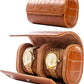 MR.OKAY 2 Watch Travel Case- Classic Leather Watch Case With Superb Texture.(Portable Watch Roll Or Organizer For Storage And Display).Festival Gift For Men ndcrafted By Artisans.