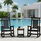 SERWALL Outdoor Rocking Chair Set of 2, HDPE Patio Rocking Chair All-Weather Porch Rocker for Balcony, Yard, Black