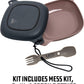 UCO 4-Piece Camping Mess Kit with Bowl, Plate and 3-in-1 Spork Utensil Set