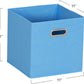 Household Essentials, Light Blue 6 Pack Fabric Storage Bins with Handle