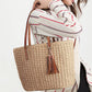 YXILEE Straw Bags For Women | M Size Travel Straw Totes Bag Woven Summer Handmade Shoulder Bag Handbag