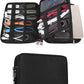 BUBM Double Layer Electronic Accessories Organizer, Travel Gadget Bag for Cables, USB Flash Drive, Plug and More, Perfect Size Fits for iPad Mini (Medium, Black)