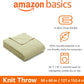 Amazon Basics Chunky Cable Knit Throw Blanket for Couch, Sofa, Bed, Lightweight Soft Cozy, Sage Green, 50"x 60"