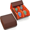 Watch Roll Travel Case for 4 Watchs Storage and Organizer,Leather Watch Box with Innovative Slide Pillows & Solid Dividers for Home, Protect and Display