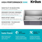 KRAUS Kore 28-Inch Undermount Workstation 16 Gauge Single Bowl Stainless Steel Kitchen Sink with Accessories, KWU110-28