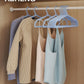 100 Pack Clothes Hangers, Non Slip Plastic Coat Hangers, Space Saving, Heavy Duty, Hanging Dry Wet Clothes, 16.4" x 8.3", Light Blue, UAPY05100L