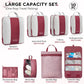 10 Set Compression Packing Cubes for Travel Essentials,Compressible Expandable Packing Cubes for Suitcase,OlarHike Luggage Organizer Bags for Travel,Handy Helper for Organizing Clothes(Wine Red) - Roamly