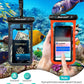 Hiearcool Waterproof Phone Pouch, Waterproof Phone Case, Waterproof Cellphone Pouch Under Water Beach Accessories for iPhone -Black&Orange -2Pack