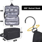 Toiletry Bag for Men, YKK Zippers Hanging Bathroom Shower Hygiene Bag with Metal XXL Swivel Hook, Big Comparment, Waterproof for Travel Accessories