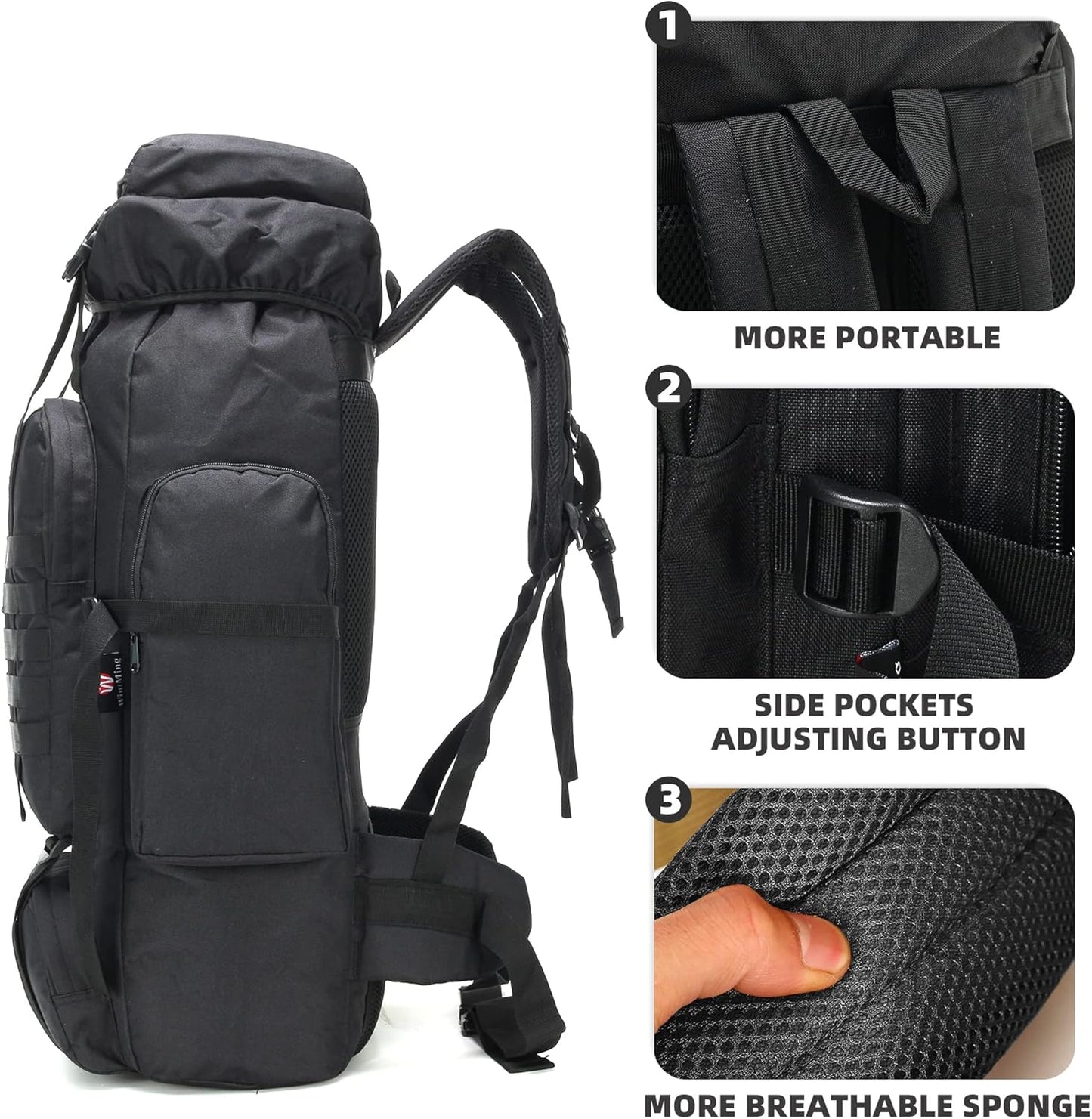 King'sGuard 70L Camping Hiking Backpack Tactical Backpack Military Molle Rucksack Backpack for Outdoor - Roamly