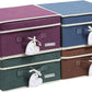 YueYue Foldable Fabric Closet Organizer Bins Box Storage - 4 Pack 12.4 X 12 X 6.7 Inch Storage Bins With Lids 4 Dark Color Boxes - Bins Storage Box Cloth Basket Pack Lid
