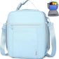 NOL Nylon Waterproof Kids Lunch Bag, Insulated Lunch Bag, Lunch box Cooler, Reusable, Zip Closure with Buckle Handle Holds Lunch Box, Snacks & Water Bottle for School Work, Light blue