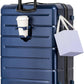 KYME Suitcases with Wheels Hardshell 30 Inch Luggage TSA Approved Large Checked Luggage Durable Travel Rolling Suitcase with Cup Holder for Women Men Navy