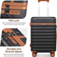 UKEIN Luggage Sets 5 Piece, Carry On Luggage 20In With Spinner Wheels, Hardside Suitcase Set with TSA Lock,Durable Large Suitcase With Travel Backpack for Men-20/24/28in (Black, 5 piece set)