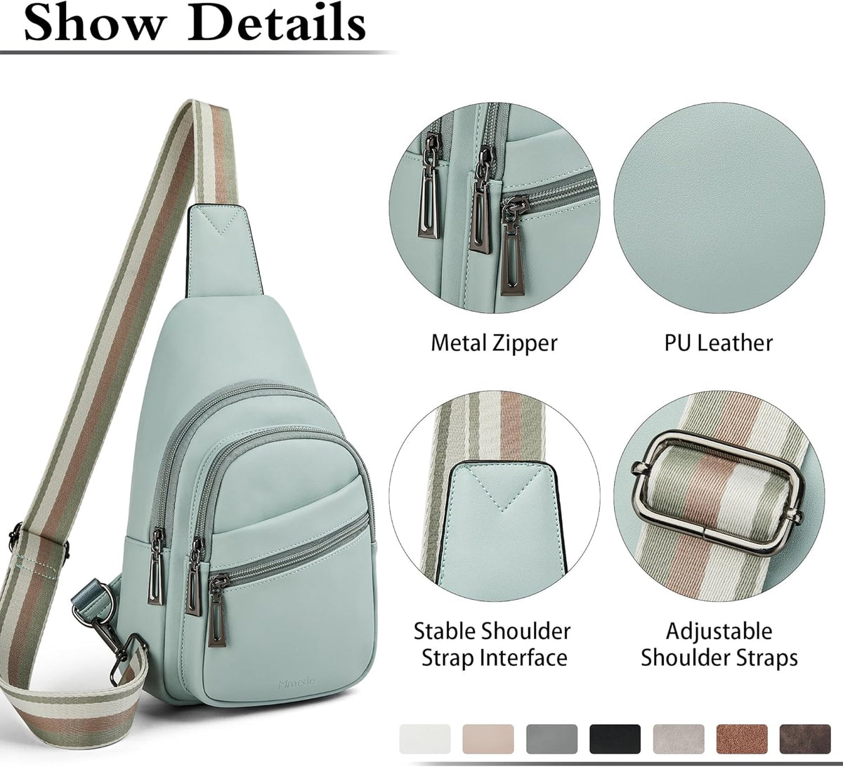 Sling Bag Crossbody Bags for Women Small Cross Body Bag Fanny Packs Chest Sling Purse for Daily Travel Leisure Sport