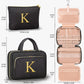 Personalized Gifts for Women, Initial Toiletry Bag Hanging Travel Organizer & Makeup Cosmetic Bag with Embroidery Letter Teacher Appreciation Gift Birthday Mothers Day Gifts for Mom Wife Friend Sister - Roamly