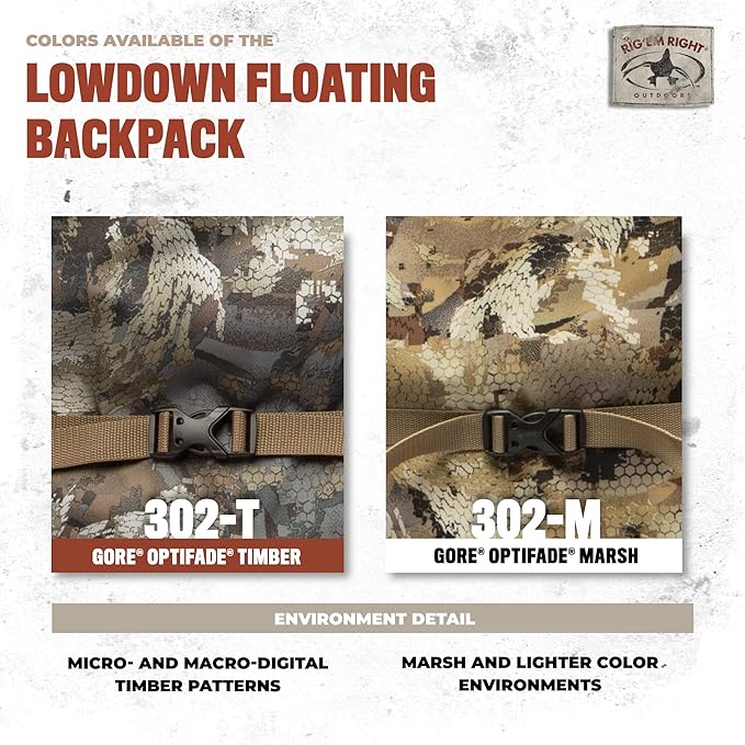 Rig'Em Right Lowdown Floating Backpack, Optifade Timber