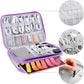Electronics Organizer - Travel Cable Organizer Bag, Water Resistant Double Layers Pouch for Cord, iPhone, iPad Mini - Gift for Men Electronic Accessories Storage Case with 5 Cable Ties, Purple