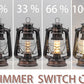 YAKii LED Vintage Lantern Metal Hanging Hurricane 12 LED Dimmer Switch Warm White Battery Operated Power Outage Indoor Camping Lighting Outdoor Brooklyn (Copper 2 Pack)
