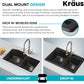 KRAUS Forteza 33-inch Drop In/Undermount 60/40 Double Bowl Granite Kitchen Sink in Black, KGD-50BLACK