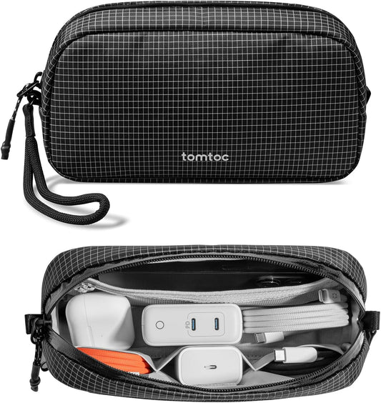tomtoc Electronics Organizer Travel Case Performance, Water Resistant Bag Cable Tech Pouch Accessories, Carry Storage for Cord, Phone, Cables, Airpods, USB Flash Drive, Daily Items - Roamly