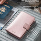 VULKIT Passport Holder with Airtag Holder RFID Blocking Passport Wallet Travel Leather Passport for Women(Pearl Pink)