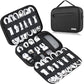 Lacdo Cord Organizer Travel, Cable Organizer Bag Case, Portable Electronics Organizer Travel Case, 6 Layer Large Capacity Charging Cords Storage organizer for Cables, SD Card, Travel Essentials, Black