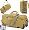 KSIBNW Rolling Duffel Bag with Wheels and Handle, 4 In 1 Tactical 86L Military Backpack with Hidden Straps,Waterproof Wheeled Large Duffle Bag for Travel,Durable MOLLE Luggage for Men & Women, Khaki - Roamly