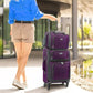 U.S. Traveler Lightweight Rolling 20" Carry On Luggage Softside Suitcase, Purple, 4 Wheel