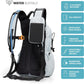 Water Buffalo Hydration Backpack - Sherpa 22L Hiking Backpack with Water Bladder - Water Backpack for Hiking with Waterproof Zippers, Phone & Pole Holders - Roamly