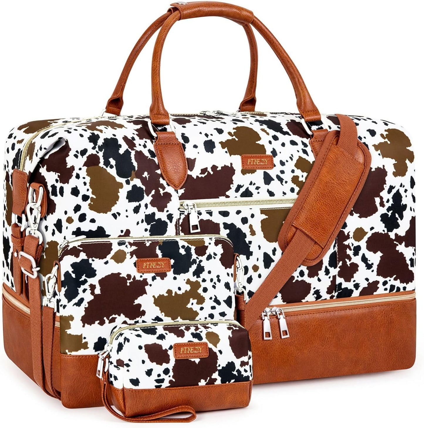 Weekender Bag for Women, Travel Duffel Bag Carry On Overnight Bag with Shoe Compartment Large Nylon Travel Weekend Tote Bag - Roamly