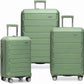 Traveler's Choice Pagosa Hardshell Expandable Luggage with Spinner Wheels, Green, 3-Piece Set (22/26/30)