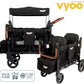 Keenz VYOO Stroller Wagon with Canopy - Foldable Design for Easy Storage, 5 Seating Positions for Kids, Enhanced Child Safety, All-Terrain Mobility, 2-Passengers, Black