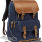 Padwa Lifestyle Blue Camera Backpack - Waxed Memory Weather Resistant Canvas Large Camera Bag,Multifunctional Dslr Camera Backpacks with Multi Cameras,Lens & 16” Laptop Compartment for Photographers
