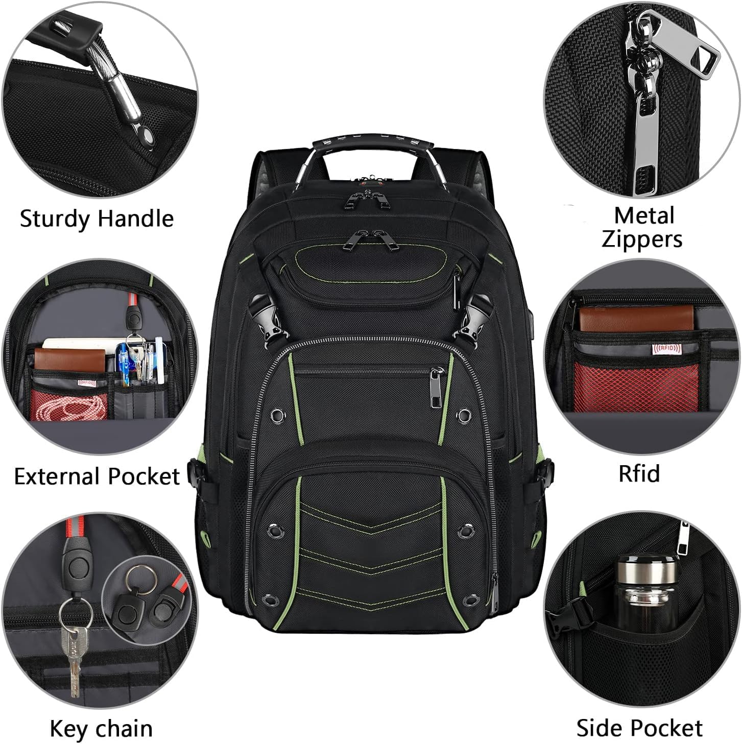 VECKUSON 18.4 Inch Laptop Backpack for Men and Women, 55L Extra Large Gaming Laptops Backpack with USB Charger Port, TSA Friendly Flight Approved and RFID Anti-Theft Pocket - Roamly