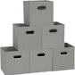 Household Essentials 84-1 Foldable Fabric Storage Bins Set of 6 Cubby Cubes with Handles Gray (Pack of 6)