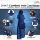 3-in-1 Travel Blanket Airplane – Compact with Bag & Pillow Combo Set, Navy Blue Ultra-Soft Fleece | Packable Blanket Compact | Hidden Pocket | Trolley Sleeve | Carabiner | Travel Essentials