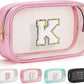 YOOLIFE Birthday Gifts Clear Makeup Bag Cosmetic Bag Pink Preppy Stuff Travel Accessories Makeup Pouch Birthday Gift for 4 5 6 7 8 9 10 11 12 Year Old Girls Graduation Teacher Gift K