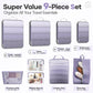 Veken 9/11 Set Compression Packing Cubes for Travel Essentials,Compressible Expandable Large Luggage Suitcase Organizer Bags for Clothing,Durable Space Saver Storage Bags(Purple Gray)