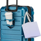 KYME Hardside Expandable Carry On Luggage 22x14x9 Airline Approved 20 Inch Hardshell Carry On Suitcase with Wheels TSA Lock Small Travel Rolling Luggage with Cup Holder for Women Men Lt Blue